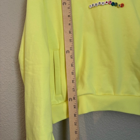 Teddy Fresh Hoodie Highlighter Neon Yellow Cropped Friendship Bracelet - Picture 5 of 11